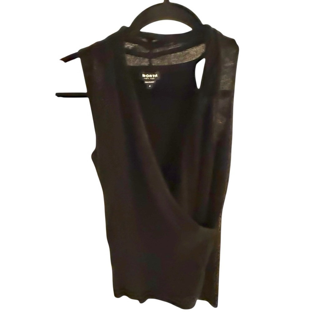 WORTH Women's Cashmere Surplice Top in Black Size P